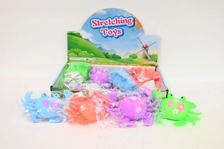 Gioco antistress da schiacciare a forma di granchio (espositore da 12 pz)