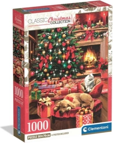 Puzzle Clementoni da 1000 pezzi XMAS Cool Natale davanti al camino