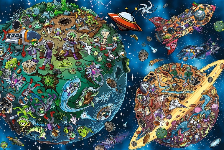 Puzzle Treflíci nello spazio