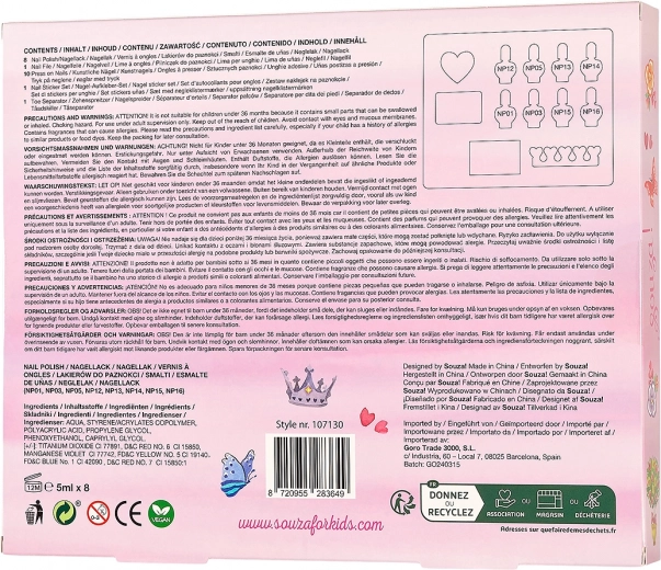 Souza! set di smalti per unghie per principesse per bambini