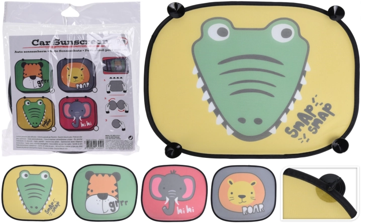 Tendine parasole per auto con animaletti, set da 2 pz