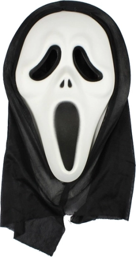Maschera Scream con cappuccio per Halloween