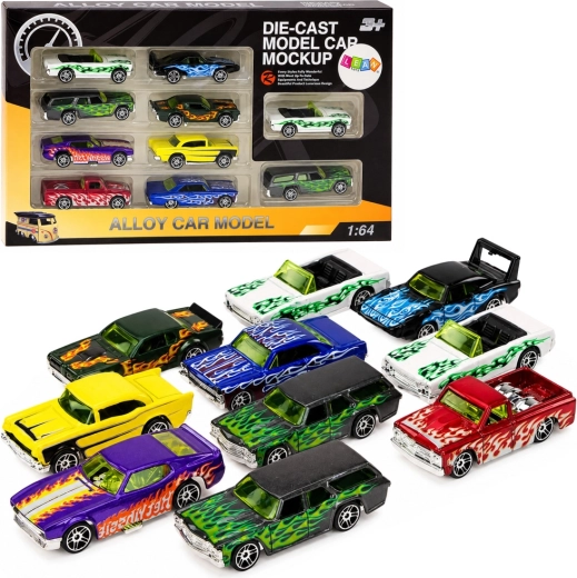 Collezione di automobili in metallo 1:64 - 10 pezzi