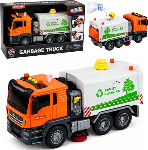 Garbage Truck cisterna spazzatrice stradale per bambini con spruzzo d’acqua, luci e suoni