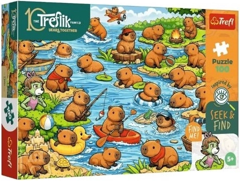 Puzzle Trefl Seek and Find capibare 100 pezzi