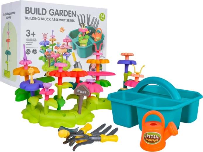 Set da giardinaggio per bambini con fiori e accessori, 54 pezzi