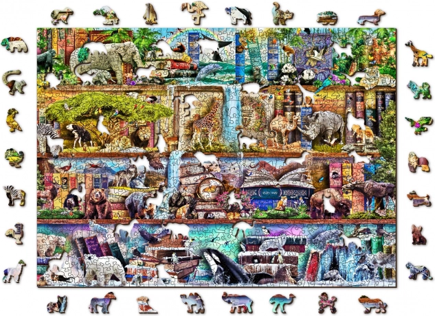 Puzzle in legno regno degli animali 2v1