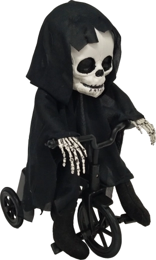 Decorazione per feste scheletro in bicicletta 33 cm