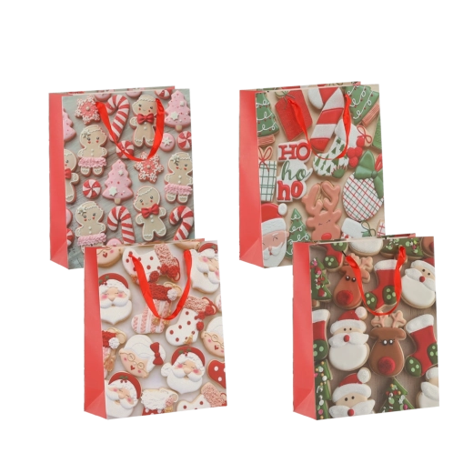 Busta regalo natalizia XMAS 26 × 32 × 10 cm, laminazione opaca