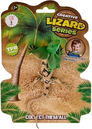 Figurina di agame dal collare marrone-verde