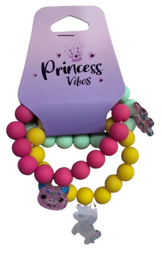 Pink set di braccialetti opachi unicorno (3 pz)