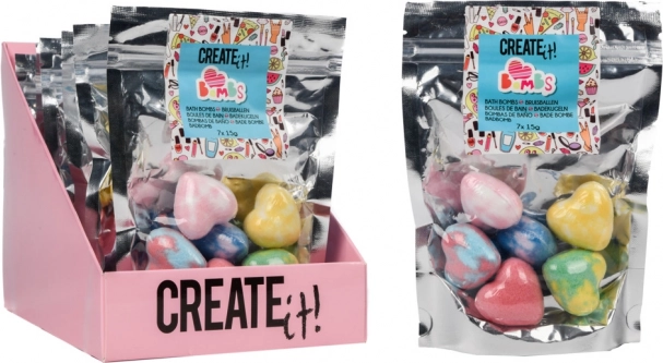 Bombe frizzanti da bagno a forma di cuore 7 pz