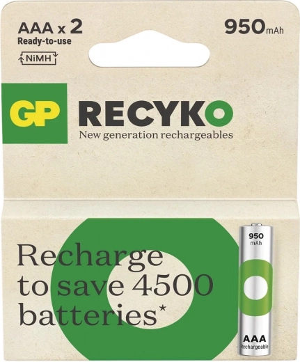 Batterie ricaricabili AAA Ni-MH 950mAh 2pz GP ReCyko