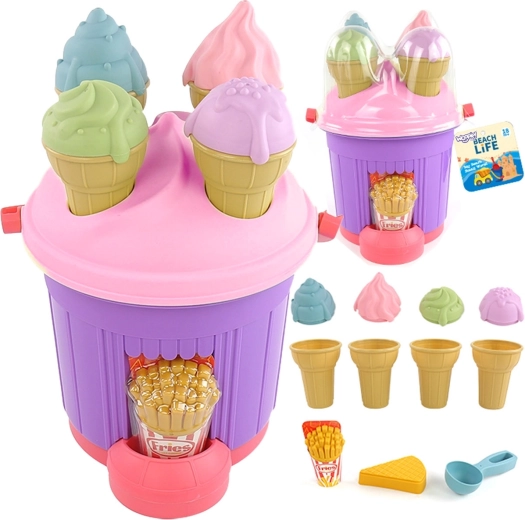 WOOPIE set da sabbia gelateria con secchiello e formine