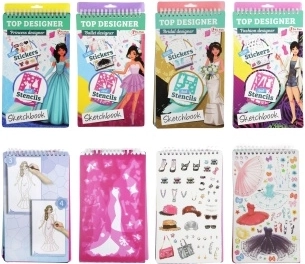 ToiToys album da disegno per stilisti di moda con adesivi, assortito - 1 pezzo