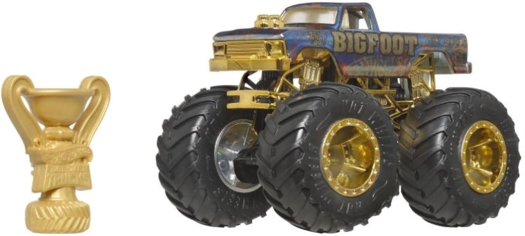 Hot Wheels Monster Trucks Trophy Champions – edizione da collezione BIGFOOT 1:64 con trofeo
