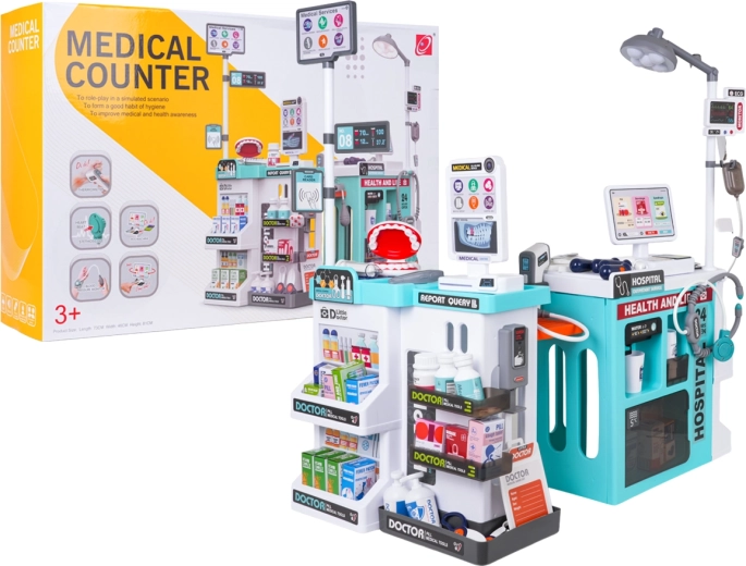 Grande centro medico per bambini blu, 77 pezzi