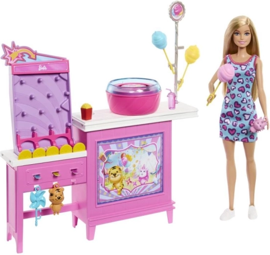 Barbie chiosco dello zucchero filato – set di gioco con bambola