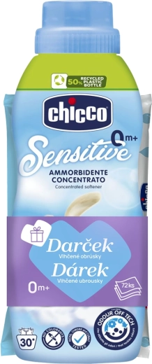 Chicco ammorbidente Baby Sensitive Talco Dolce 750 ml + salviettine umidificate 72 pz gratis