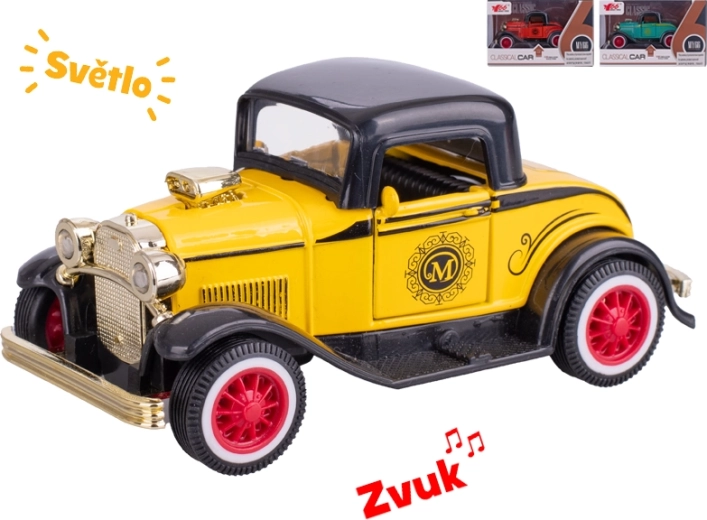 Modello d’auto oldtimer in metallo 1:36 con luci e suoni