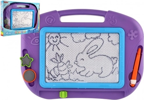 Lavagna magnetica da disegno con accessori in plastica 32x24 cm in scatola