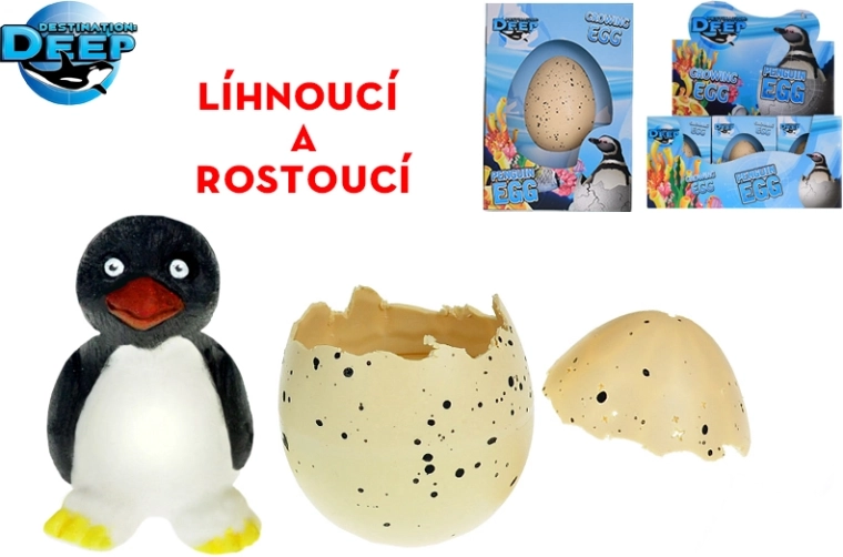 Pinguino che si schiude nell’uovo – cresce in acqua, 6 cm
