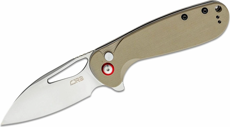 CJRB Lago coltello tascabile pieghevole Sand Polished, G10 marrone deserto - 1 pezzo