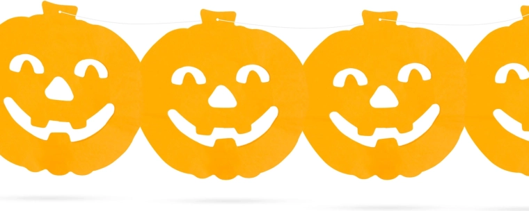 Ghirlanda di carta per Halloween con zucche, 3 m