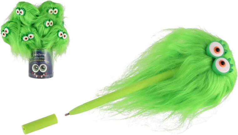 Penna a sfera con occhi e acconciatura pelosa Herbs Crazy Green - 1 pezzo
