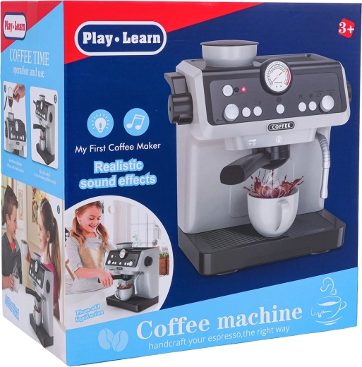 Macchina da caffè per bambini con luci e suoni – grigia