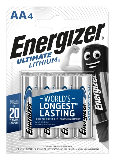 Batterie al litio stilo Energizer Ultimate Lithium AA 1,5 V - 4 pezzi