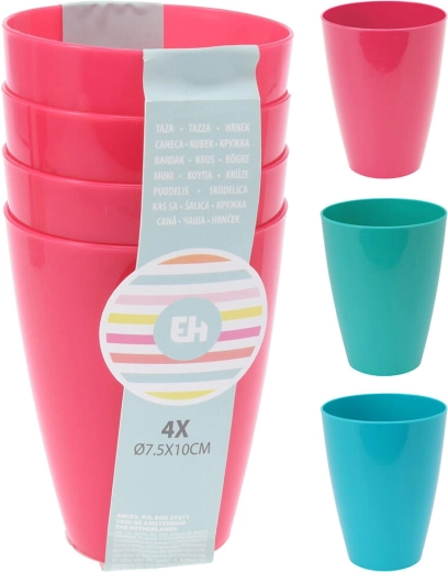 Bicchieri di plastica mix colori 4 pezzi