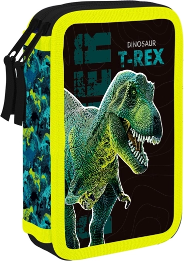 Astuccio scolastico Premium Dinosauro a due scomparti