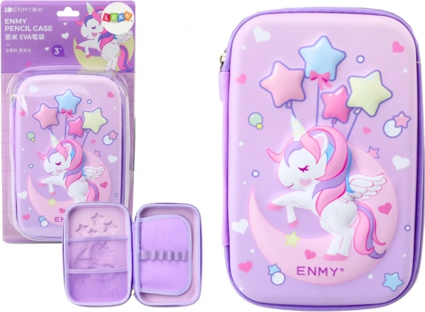 Grande astuccio 3D Unicorno, viola 23 × 15 × 5 cm