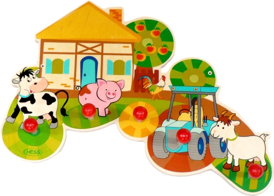 Hess appendiabiti Vita in fattoria in legno, 5 ganci