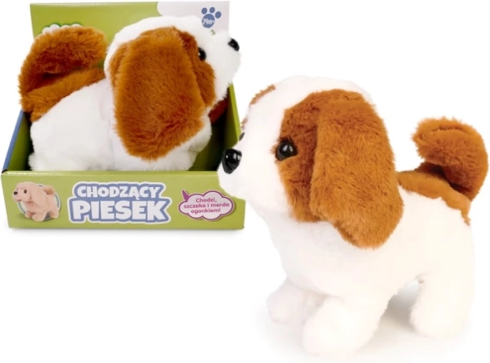 Cagnolino di peluche che cammina 15 cm