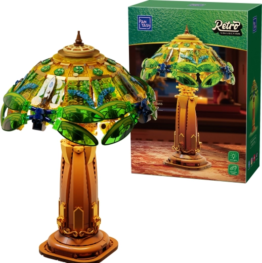 Lampada da tavolo retro in stile vetrata Pantasy – kit di costruzione da 1067 pezzi
