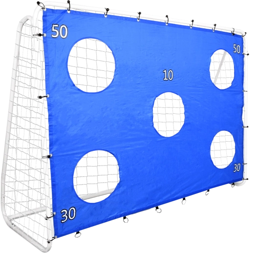 Porta da calcio con rete e telo bersaglio 240 × 170 × 85 cm