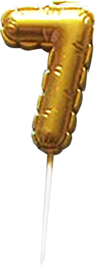 Candela per torta numero 7 dorata infilzabile 6 cm