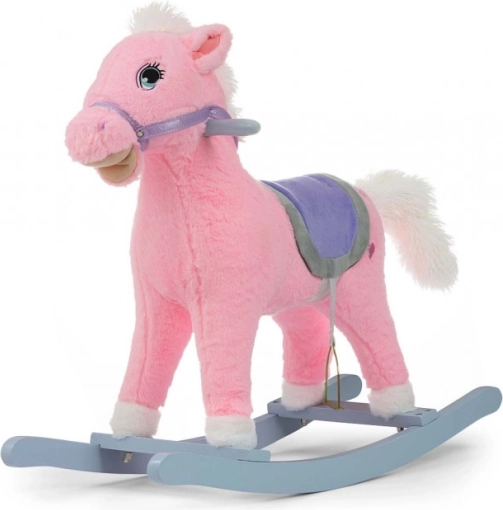 Cavallo a dondolo rosa per bambini