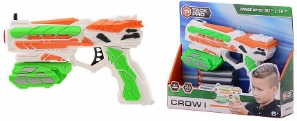 Pistola Tack Pro Crow I con 6 dardi morbidi, 18 cm - 1 pezzo