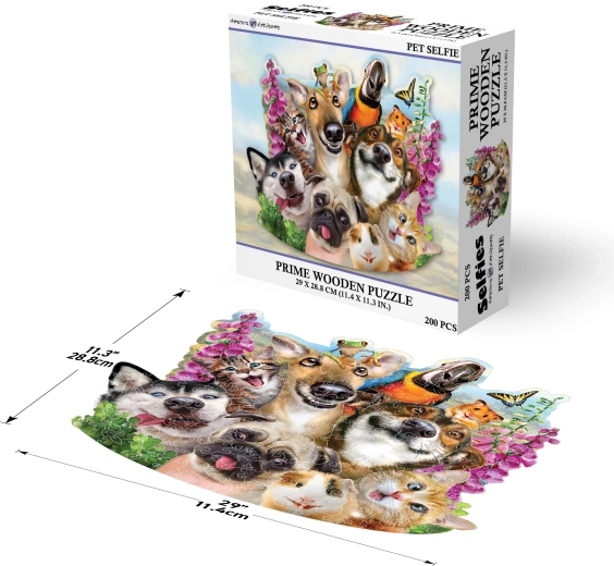 Puzzle in legno Selfie con animaletti 200 pezzi PRIME 3D
