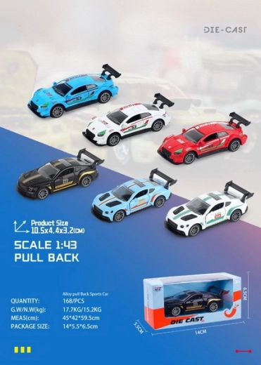 Macchinina da corsa in metallo 10,5 cm a retrocarica