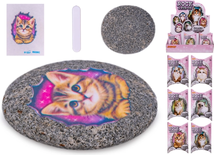 Sassetta con adesivo di gattino – gioco creativo per bambini dai 6 anni