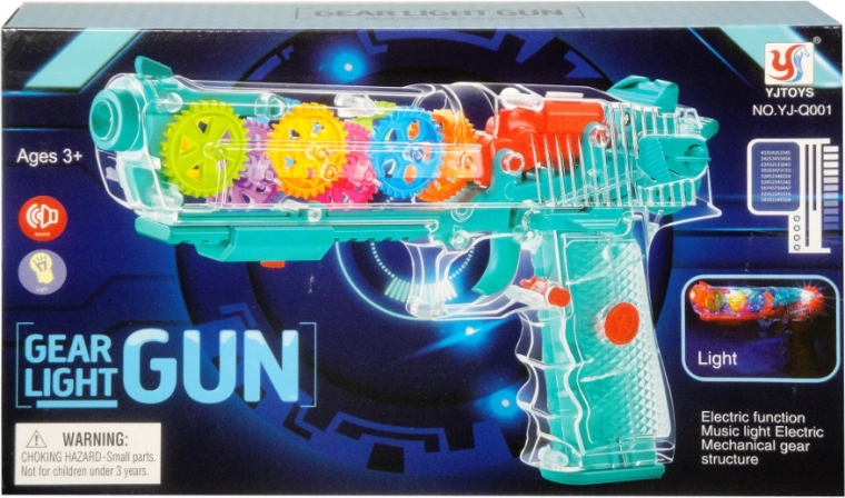 Pistola trasparente con luci e suoni