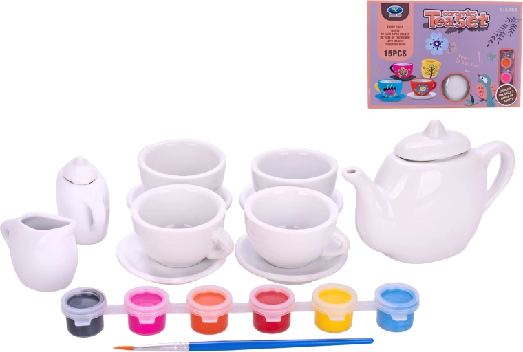 Set creativo per dipingere il servizio da tè per bambini