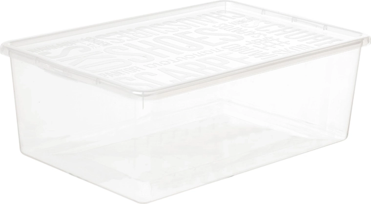 Scatola per scarpe con coperchio 9,5 l trasparente