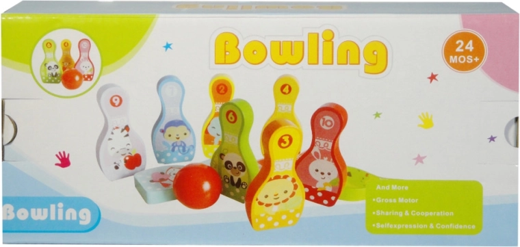 Set da bowling in legno per bambini
