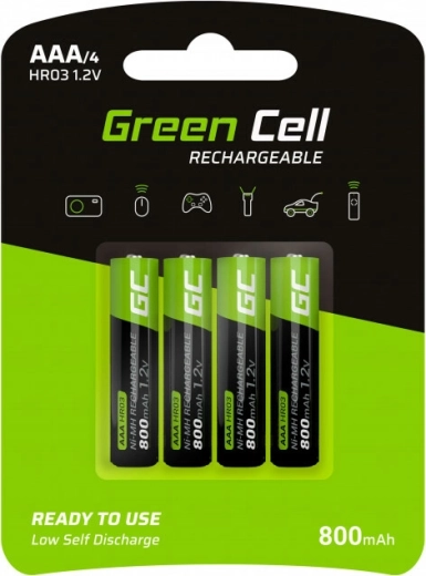 Green Cell AAA HR03 batterie ricaricabili 800 mAh, set da 4 pezzi