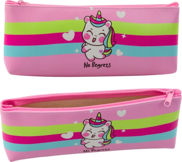 Astuccio scolastico con unicorno in colore rosa pastello